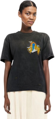 SAINT Mxxxxxx圖案印花做舊寬鬆版男女同款T恤灰色。 SM-S23-0000-013 Shop SAINT Mxxxxxx圖案印花做舊寬鬆版男女同款T恤灰色。 SM-S23-0000-013