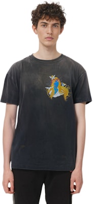 SAINT Mxxxxxx圖案印花做舊寬鬆版男女同款T恤灰色。 SM-S23-0000-013 Purchase SAINT Mxxxxxx圖案印花做舊寬鬆版男女同款T恤灰色。 SM-S23-0000-013