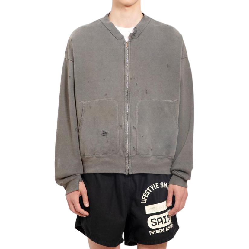 SAINT Mxxxxxx Gray Full-Zip Loose-Fit Jacket SMY680000040