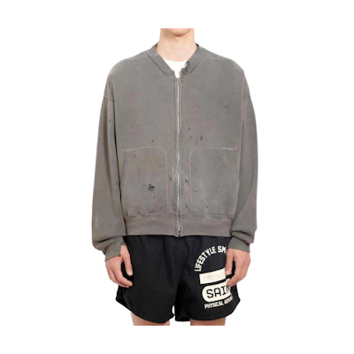 SAINT Mxxxxxx Gray Full-Zip Loose-Fit Jacket SMY680000040