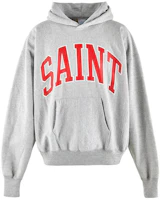 SAINT Mxxxxxx Gray Hoodie Pullover with Pocket Long Sleeve SM-A23-0000-031 SAINT Mxxxxxx Gray Hoodie Pullover with Pocket Long Sleeve SM-A23-0000-031