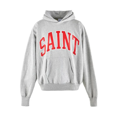 SAINT Mxxxxxx Gray Hoodie Pullover with Pocket Long Sleeve SM-A23-0000-031