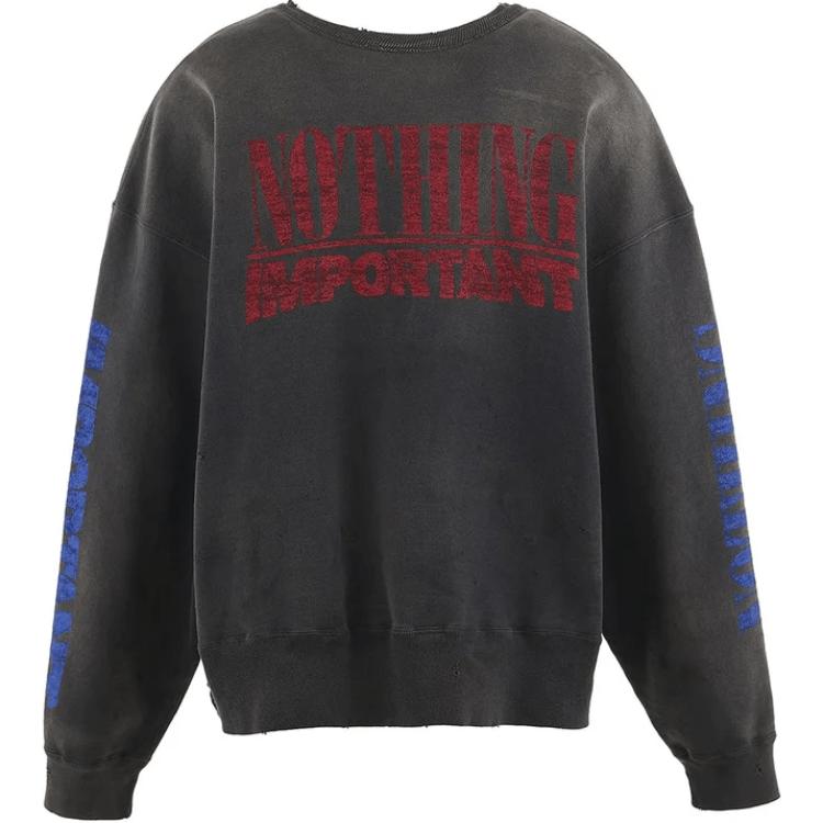 Lookbook SAINT Mxxxxxx Kosuke Kawamura Collab Graphic Pullover Sweatshirt Black Unisex SM-YS1-0000-C36