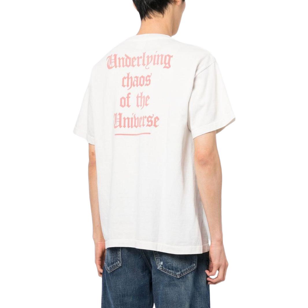 Shop SAINT Mxxxxxx 字母圖案印花短袖圓領T恤 米色 男款 SM-A22-0000-008