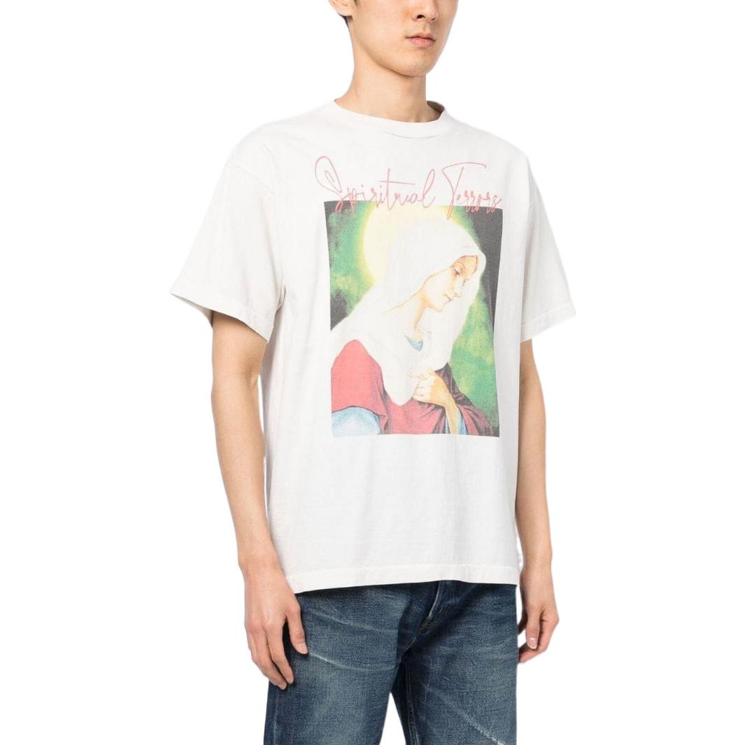 Purchase SAINT Mxxxxxx 字母圖案印花短袖圓領T恤 米色 男款 SM-A22-0000-008