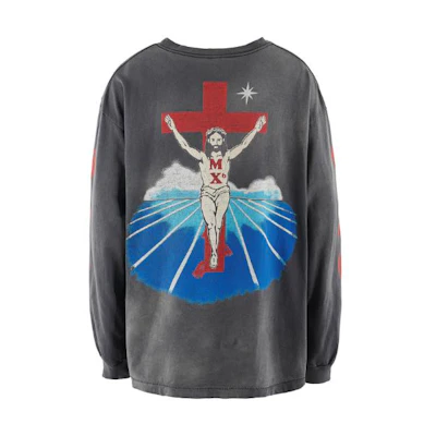 SAINT Mxxxxxx Letter Pattern Crewneck Pullover Sweatshirt Men’s Grey SM-A23-0000-009
