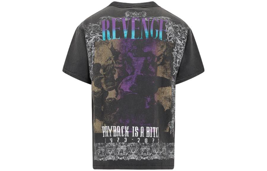 Lookbook SAINT Mxxxxxx 字母印花灰色短袖圓領T恤 SMS230000085BLACK