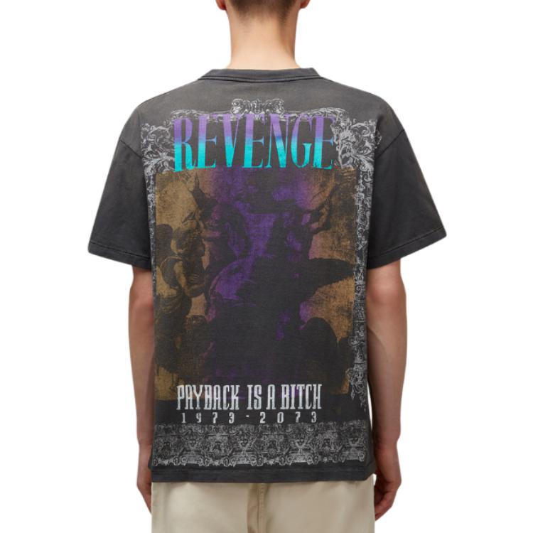 Purchase SAINT Mxxxxxx 字母印花灰色短袖圓領T恤 SMS230000085BLACK