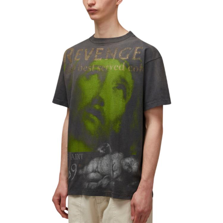 Details for SAINT Mxxxxxx 字母印花灰色短袖圓領T恤 SMS230000085BLACK