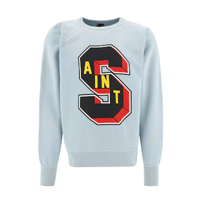 SAINT Mxxxxxx Letter Print Crewneck Sweatshirt Blue - Long Sleeve SM-A22-0000-089