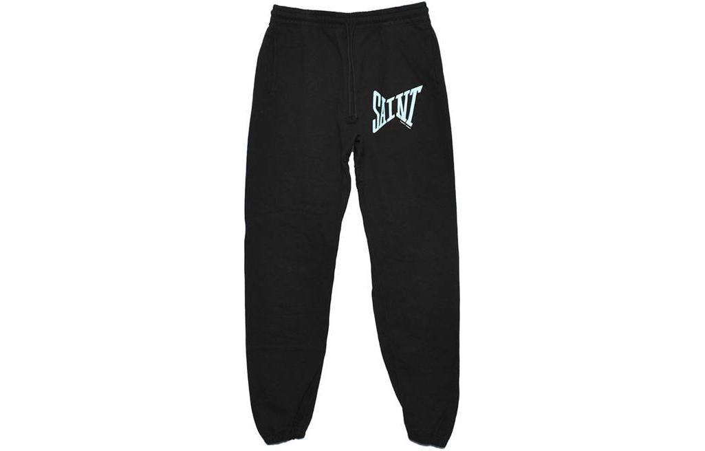 SAINT Mxxxxxx Letter Print Jogger Pants  Black. SM-S23-0000-052