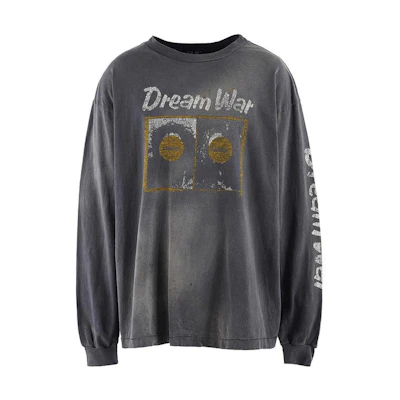 SAINT Mxxxxxx Letter Print Oversized Long Sleeve Pullover Tee Unisex Black. sm-a23-0000-012