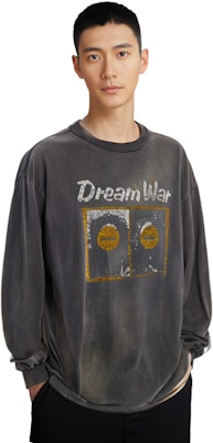 SAINT Mxxxxxx 字母印花寬鬆長袖男女黑色圓領上衣. sm-a23-0000-012 Details for SAINT Mxxxxxx 字母印花寬鬆長袖男女黑色圓領上衣. sm-a23-0000-012