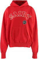 SAINT Mxxxxxx Letter Print Red Pullover Hoodie Long Sleeve SM-YS8-0000-038 SAINT Mxxxxxx Letter Print Red Pullover Hoodie Long Sleeve SM-YS8-0000-038