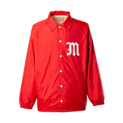 SAINT Mxxxxxx Letter Print Red Straight Cut Jacket for Men SM-S23-0000-067