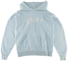 SAINT Mxxxxxx Light Blue Hoodie with Solid Logo Print. SM-A22-0000-022 SAINT Mxxxxxx Light Blue Hoodie with Solid Logo Print. SM-A22-0000-022