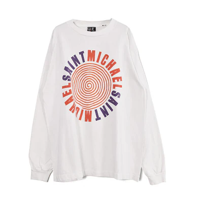 SAINT Mxxxxxx Logo Print Crewneck Long Sleeve Sweatshirt White 21AW-100000000007420-WHT