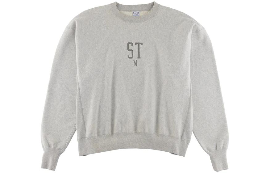 SAINT Mxxxxxx Logo Print Crewneck Pullover Sweatshirt Unisex Gray SM-A22-0000-018