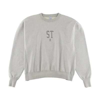 SAINT Mxxxxxx Logo Print Crewneck Pullover Sweatshirt Unisex Gray SM-A22-0000-018