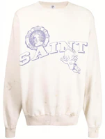 SAINT Mxxxxxx Logo Print Crewneck Pullover Sweatshirt White SMS220000036GRAY SAINT Mxxxxxx Logo Print Crewneck Pullover Sweatshirt White SMS220000036GRAY