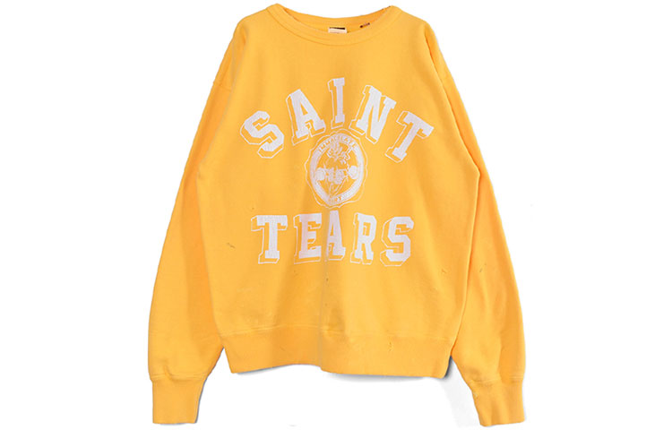 SAINT Mxxxxxx Logo Print Crewneck Pullover Sweatshirt Yellow 21AW-100000000007698-YEL