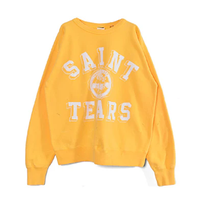 SAINT Mxxxxxx Logo Print Crewneck Pullover Sweatshirt Yellow 21AW-100000000007698-YEL