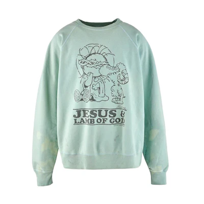 SAINT Mxxxxxx Logo Print Crewneck Sweatshirt Unisex Blue. SM-A23-0000-024