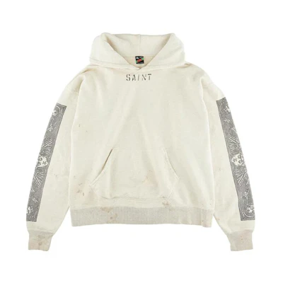 SAINT Mxxxxxx Logo Print Hoodie White Menswear SM-S23-0000-093