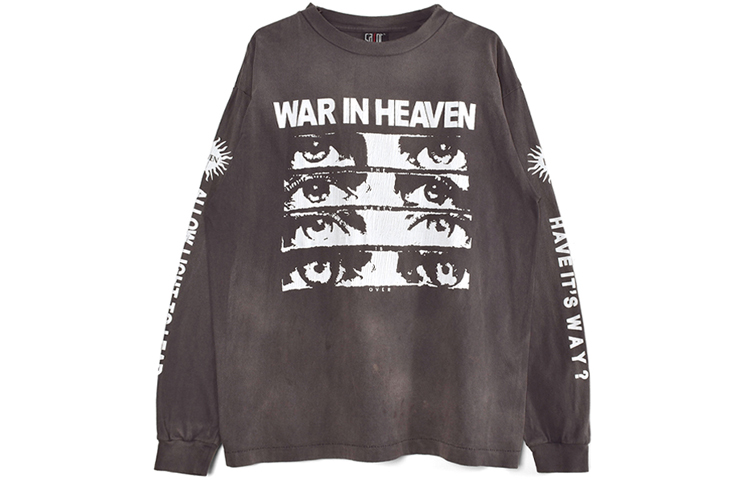 SAINT Mxxxxxx Logo Print Washed Crewneck Sweatshirt Dark Grey SM-A21-0000-024