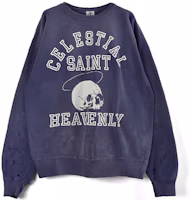 Order SAINT Mxxxxxx 骷髏頭印花海軍藍圓領長袖上衣 21AW-100000000007679-NVY