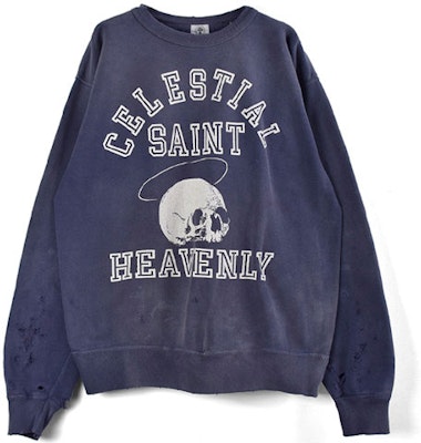 SAINT Mxxxxxx 骷髏頭印花海軍藍圓領長袖上衣 21AW-100000000007679-NVY Order SAINT Mxxxxxx 骷髏頭印花海軍藍圓領長袖上衣 21AW-100000000007679-NVY