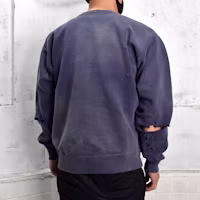 Purchase SAINT Mxxxxxx 骷髏頭印花海軍藍圓領長袖上衣 21AW-100000000007679-NVY