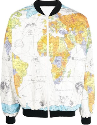 SAINT Mxxxxxx マッププリント ジップアップジャケット ホワイト アウターウェア SM-S23-0000-084 Buy SAINT Mxxxxxx マッププリント ジップアップジャケット ホワイト アウターウェア SM-S23-0000-084