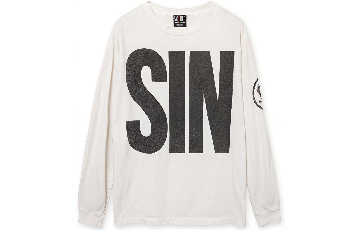 SAINT Mxxxxxx Minimalist Lettering Crewneck Sweatshirt White A21-015-4