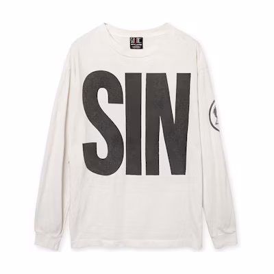 SAINT Mxxxxxx Minimalist Lettering Crewneck Sweatshirt White A21-015-4