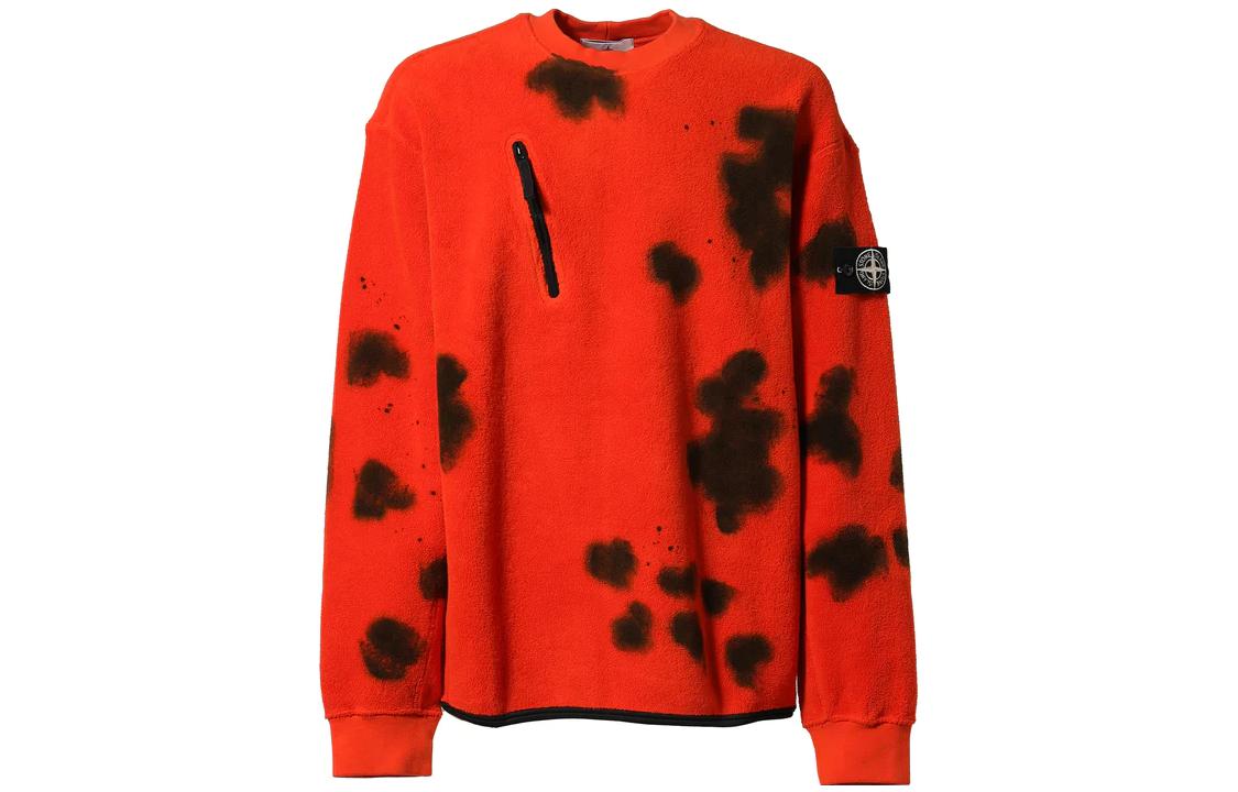 SAINT Mxxxxxx Orange Camo Pattern Crewneck Pullover Sweatshirt Mens 7915-657-E4-LGRY