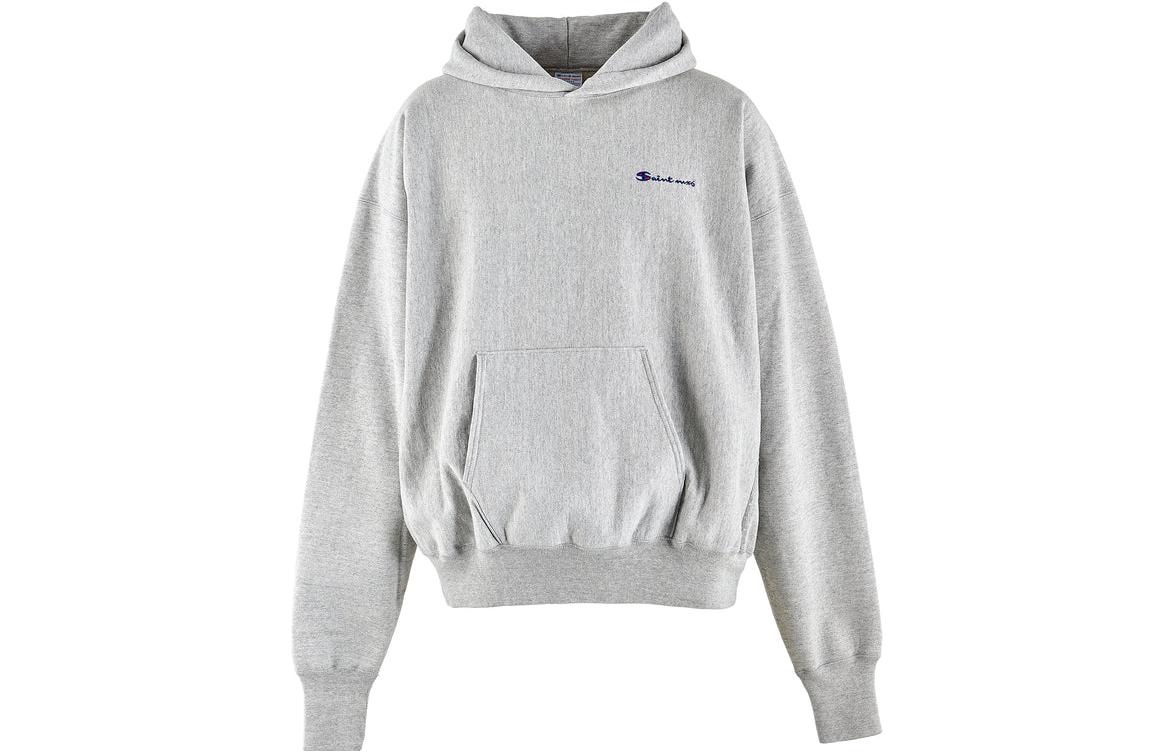 SAINT Mxxxxxx Pullover Hoodie Unisex with Kangaroo Pocket Grey SM-A23-0000-028