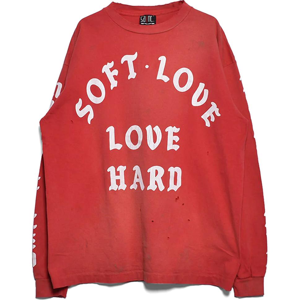 SAINT Mxxxxxx Red Crewneck Pullover Slim Fit Long Sleeve Sweatshirt Men SM-YS8-0000-021