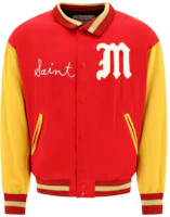 SAINT Mxxxxxx Red Letter Print Stand-Collar Button-Up Jacket SMS230000068-RED SAINT Mxxxxxx Red Letter Print Stand-Collar Button-Up Jacket SMS230000068-RED