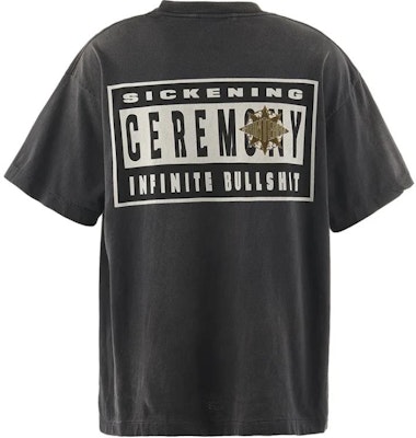 SAINT Mxxxxxx 復古標誌圖案黑色中性T恤。 SM-YS1-0000-C45 Lookbook SAINT Mxxxxxx 復古標誌圖案黑色中性T恤。 SM-YS1-0000-C45