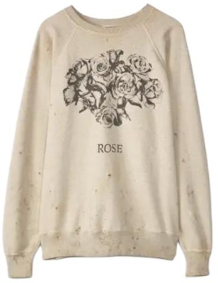 SAINT Mxxxxxx 玫瑰圖案印花復古圓領衛衣 灰色 男款 SM-S23-0000-042 Order SAINT Mxxxxxx 玫瑰圖案印花復古圓領衛衣 灰色 男款 SM-S23-0000-042