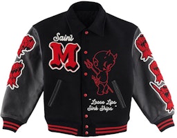 Saint Mxxxxxx SAINT M拼色 Cartoon Letter Print Single-Breasted Jacket Black Outerwear SMA220000-034 Saint Mxxxxxx SAINT M拼色 Cartoon Letter Print Single-Breasted Jacket Black Outerwear SMA220000-034