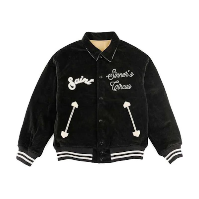 SAINT Mxxxxxx SAINT M Letter Clown Print Collared Slim Fit Jacket Mens Black SM-A21-0000-041