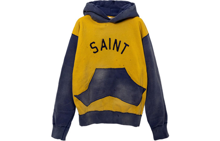 SAINT Mxxxxxx SAINT MICHAEL FW21 Letter Print Yellow Hoodie A21-035-12