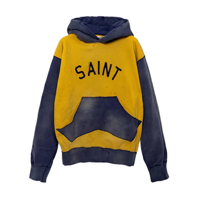 SAINT Mxxxxxx SAINT MICHAEL FW21 Letter Print Yellow Hoodie A21-035-12