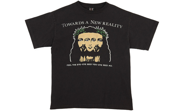 Saint Mxxxxxx SAINT MICHAEL Graphic Print Crewneck Black T-Shirt for Men. SS21SM-006-13