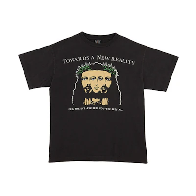 Saint Mxxxxxx SAINT MICHAEL Graphic Print Crewneck Black T-Shirt for Men. SS21SM-006-13