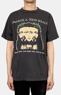 Saint Mxxxxxx SAINT MICHAEL圖案印花黑色男士T恤 圓領設計 SS21SM-006-13 Shop Saint Mxxxxxx SAINT MICHAEL圖案印花黑色男士T恤 圓領設計 SS21SM-006-13