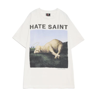 SAINT Mxxxxxx Sheep Graphic Print Unisex White T-Shirt. MS-IT22S-1002-10