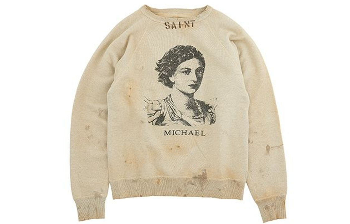 SAINT Mxxxxxx SS21 Character Print Crewneck Sweatshirt Khaki Male SM-S21-0000-024